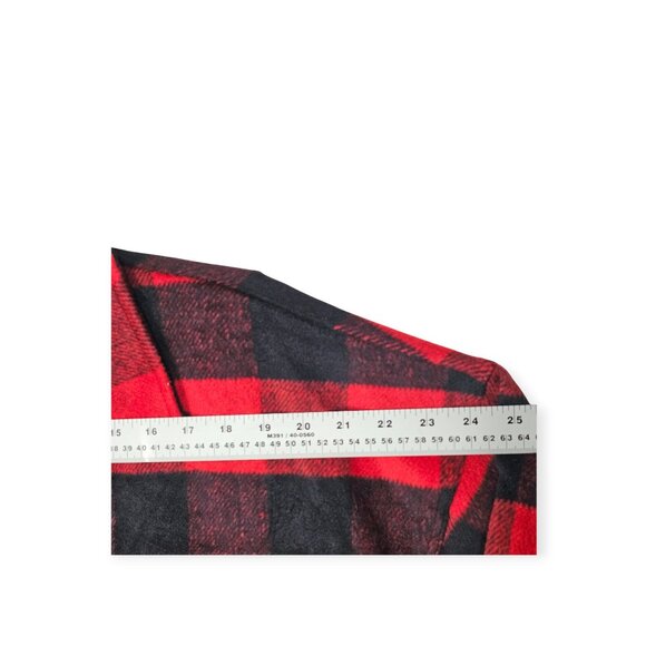 White Birch Buffalo Plaid Oversized Button-Down Shacket Western S Red Black - Picture 3 of 9